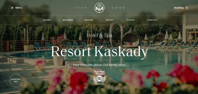 Resort website screenshot